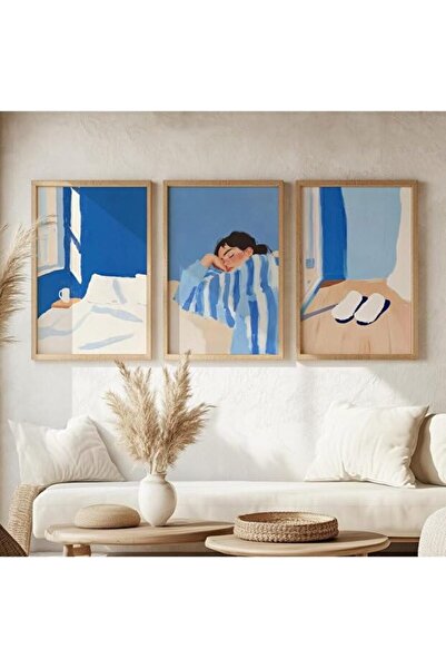 ALAYRA International ALAYRA Abstract Framed Wall Art Set of 3 60x80 cm