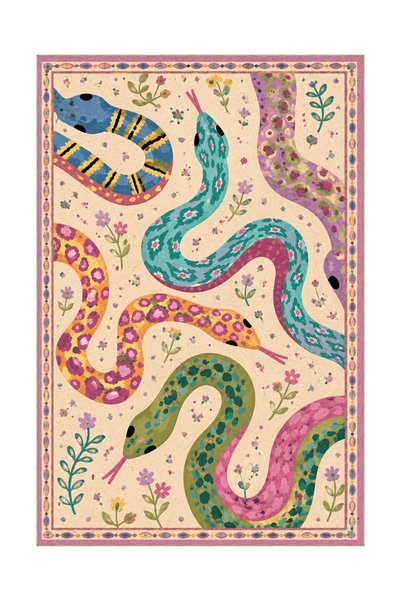 Rugs Modern Halı سجادة زخرفية حديثة منسوجة بتصميم ثعبان ملون من AURA aura4051
