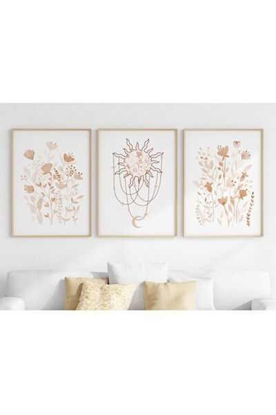 ALAYRA International Signtouch Contemporary Wall Art Set of 3 Outer Frame 50x...