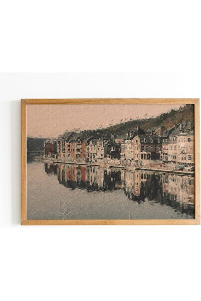 ALAYRA International Signtouch Old Coastal Town Canvas Wall Art Outer Frame 4...