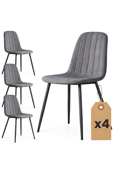 Akord Furniture Factory Set de 4 scaune LUMO tapițate cu catifea, 46x44x87 cm...