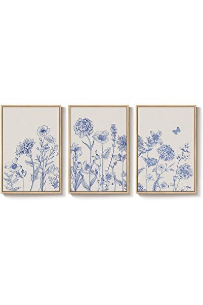 ALAYRA International Signtouch Black White Abstract Floral Wall Art 3-Piece W...