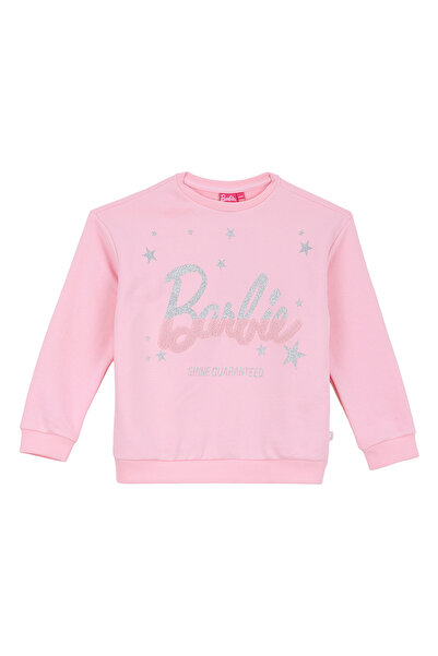 Barbie Pembe Kız Çocuk Relaxed Baskılı Sweatshirt BRB6WG-SWT6602