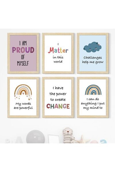 ALAYRA International Signtouch Motivational Quotes Educational Wall Art 6-Pie...