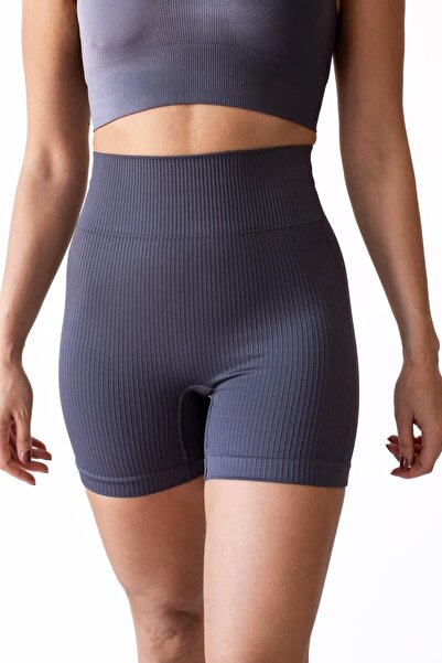 FEELAMORE Peak Seamless Ribli Toparlayıcı Yüksek Bel Spor Şort Tayt
