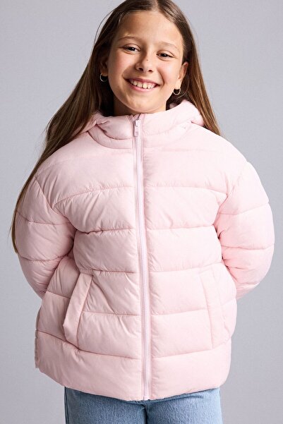 DeFacto Water Repellent Inflatable Coat with Zipper Pockets for Girls H3045A8...