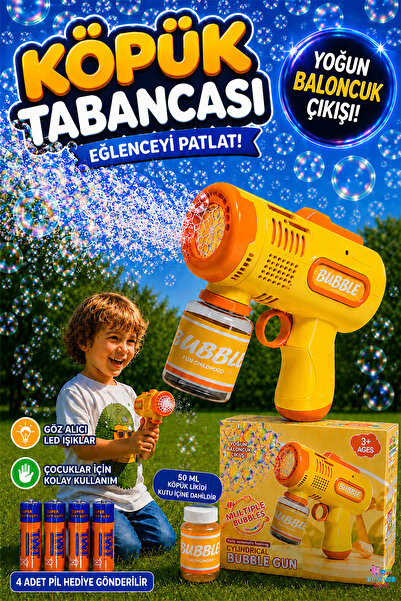Brother Toys Pilli Işıklı Köpük Tabancası Baloncuk Tabancası Baloncuk Likidi ...