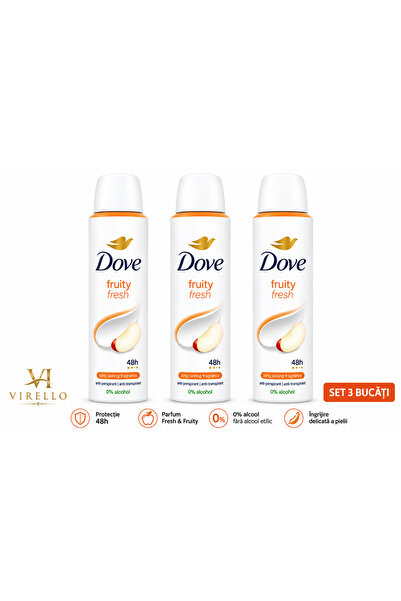 Dove Σετ 3 x Αποσμητικό Σπρέι Φρουτώδες Φρέσκο, 150 ml, Προστασία 48ωρη, Φρου...