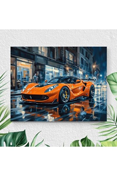 ALAYRA International ALAYRA Neon Supercar Vibrant Space Wrap Framed Canvas Wa...
