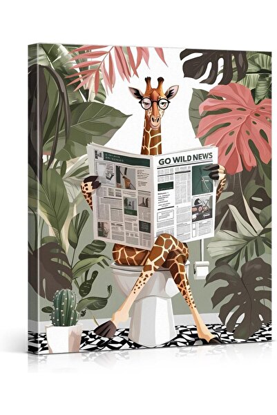 ALAYRA International Signtouch Giraffe Toilet Illustration Artistic Wrap Fram...
