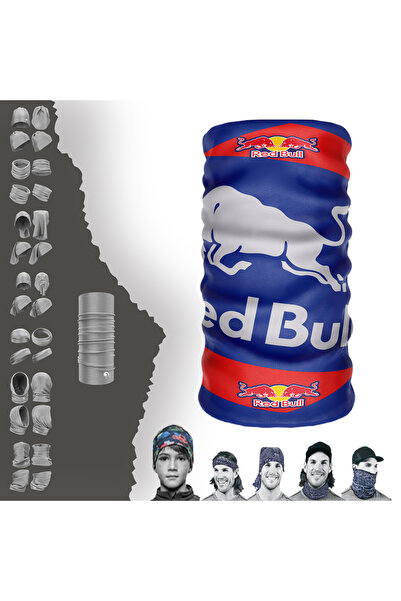 e-Taktik Redbull Desenli Boyunluk Dikişsiz Tüp Maske Buff Baf Saç bandı UV+50...