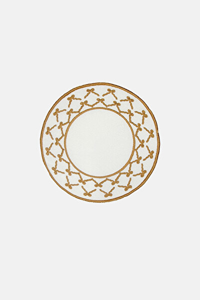 decofav Bow Frame Round Embroidered Cocktail Napkin 1 Piece