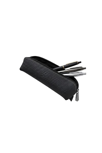 SANAT Suport pentru pix triunghiular din piele naturală - Etui pentru creioane 19cm X 6cm X 6cm