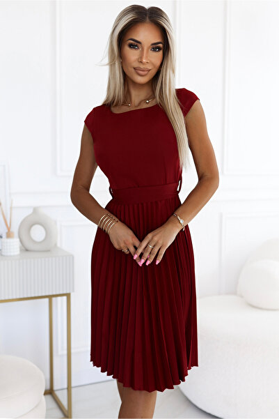 Numoco Κοντομάνικο πλισέ φόρεμα - VISINIU Casual Plus Sizes