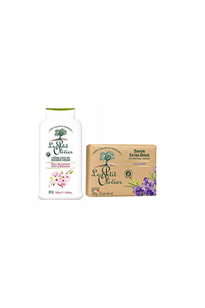 Le Petit Olivier Set de îngrijire corporală – Gel de duș cu cireșe 500ml și S...