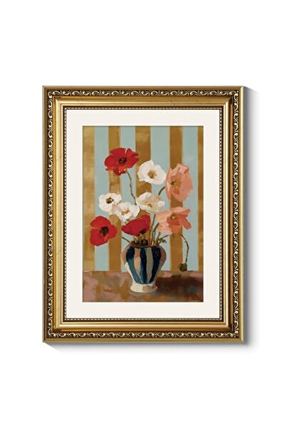 ALAYRA International Signtouch Red Poppy Floral Still Life Canvas Wall Art Go...