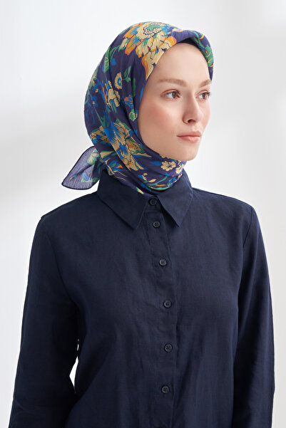 ARMANDA Eșarfă Garden Melody Pattern The Tencel Edit - Albastru Noapte