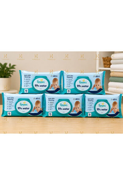 Pampers Șervețele umede pentru bebeluși 99% apă 5 x 60 bucăți