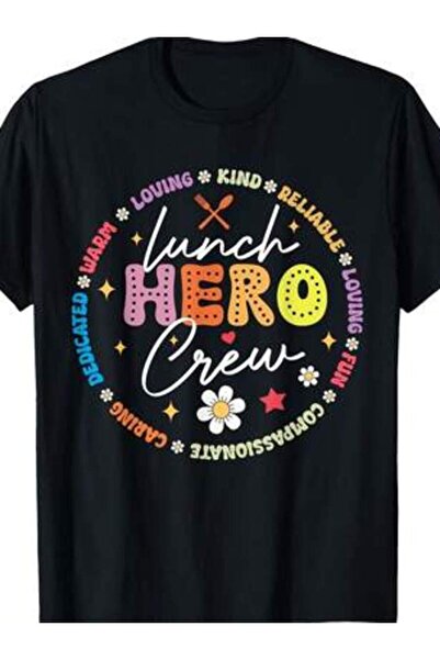29CUN تي شيرت مطبوع عليه "School Hero Crew Funny Cafeteria Workers Lunch Lady"