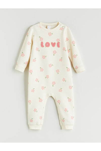 LC Waikiki Crew Neck Floral Baby Girls' Jumpsuit