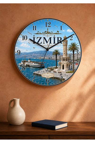 AA Shop İzmir Türkiye Şehir Manzaraları Desenli Dekoratif Baskılı Ahşap Duvar...