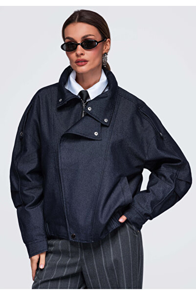 OMBRE Dámská bomber bunda, krátký střih, vysoký límec OW-JALP-0137, námořnick...