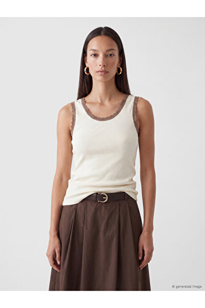 LC Waikiki Crew Neck Lace Detailed Women's Tank Top