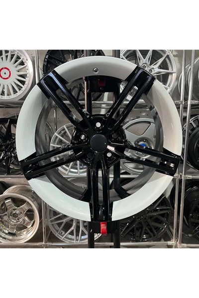 RC 16 inç 5x114.3 Megane Fluence İ30 Civic Uyumlu Siyah - Beyaz Jant Modeli (...