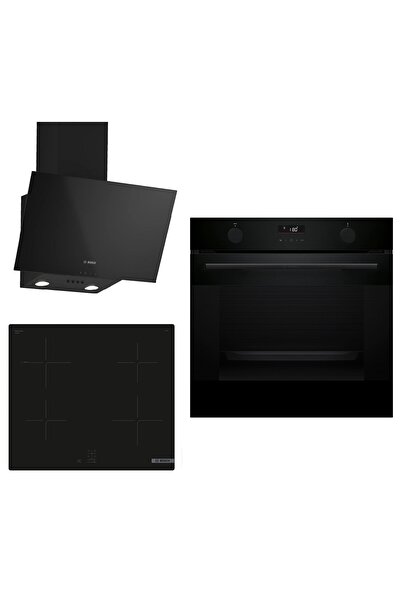 Bosch indüksiyon Ocaklı Siyah 3 lü Ankastre Set 650 ( HUA736EA0T - PUG61KAA5E...