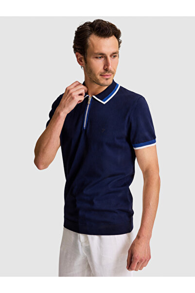 Cacharel Navy Blue Slim Fit Sweater 50326034-Vr033