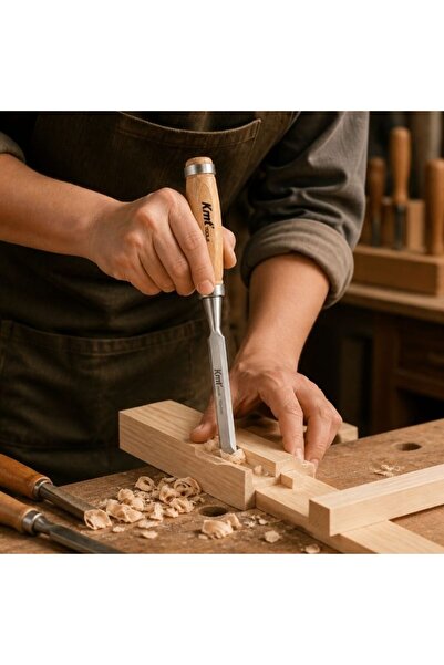 KMT Tools Wood chisel with wooden handle, total length 245 mm, blade width 12...