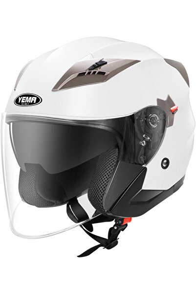 OEM White protective helmet for motorcycle, scooter, double visor size XL