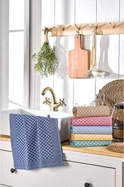 60x40 cm Pamuklu Kare Dokulu Mutfak Bezi – 5’lı Set