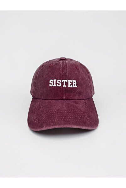 ŞapkaMania Bordo Sister Washed Vintage Baseball Cap Hat