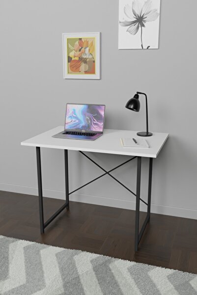 Veloora Modern Metal Ayaklı Çalışma Masası Laptop & Ofis Masası 52x90 Cm