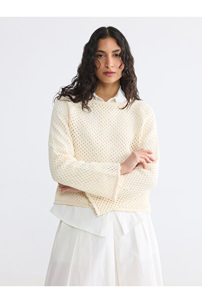LC Waikiki Crew Neck Open-Knit Women's Knitwear Sweater