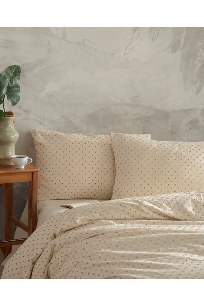 Macas Home Freya Orange 100% Cotton Washed Yarn Dyed Vintage Pillowcase 2*50*70