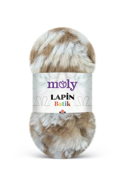 Moly Lapin Batik Tavşan Tüyü Dokulu Peluş Ebruli Örgü İpi 100gr - [Color No: ...