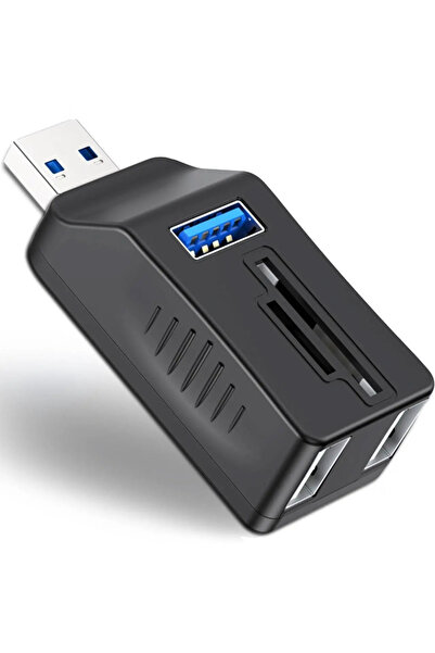 Alfais 6080 Usb 3.0 Hub 5 Port Çoklayıcı SD TF Micro SD MMC Kart Okuyucu Splitter Çevirici