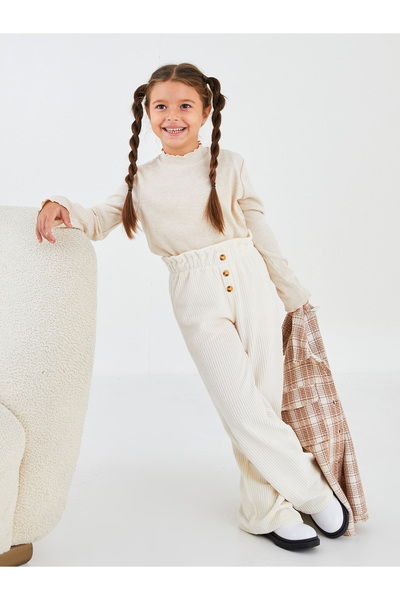 LC Waikiki Elastic Waist Basic Wide Leg Girls' Sweatpants