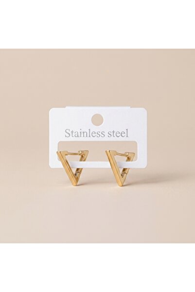 staınless steel 316L Çelik Gold Renk Üçgen Halka Küpe 2 cm