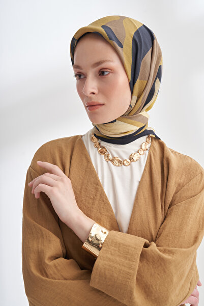 ARMANDA Eșarfă cu model Muză Florală, ediția Tencel - ALBASTRU MARIN - VERDE ...