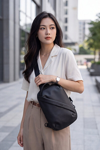 Liarca Multi-Compartment Unisex Chest and Shoulder Bag with Hidden Pocket, Cr...