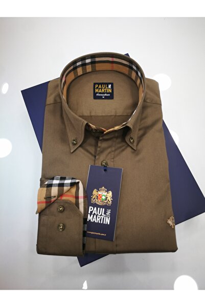 Paul Martin Canadian Plaid Garnished 100% Cotton Satin Men's Shirt