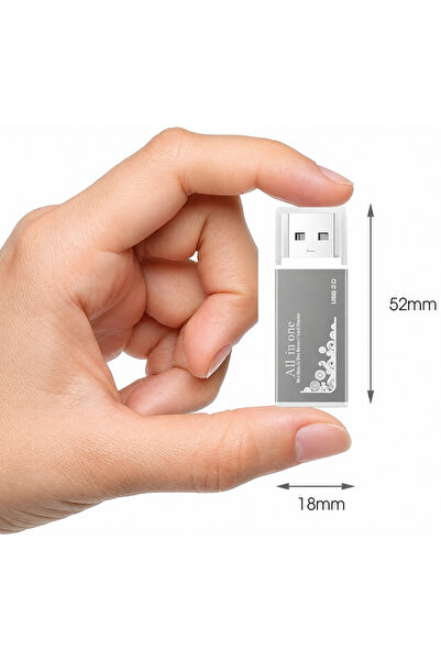 Alfais 6070 USB Çoklu Kart Okuyucu SD Micro MMC MS MicroSd Sdhc Hafıza Kartı Adaptörü