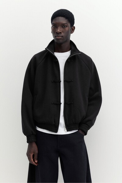 Pull & Bear Süslü düğmeli fermuarlı sweatshirt