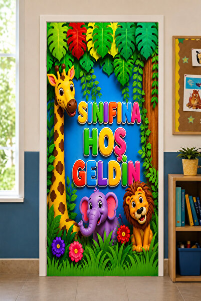 PROMISEBACKDROP2 190x75cm Decor de ușă elastic pentru săli de clasă, Bine ați...