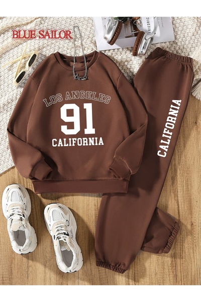 macklin Unisex Γυναικεία Ανδρικά Φούτερ Los Angeles 91 με στάμπα Oversize 3 T...