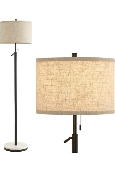 OtherMax Lampă De Podea Modernă, Reglabilă, Neagră, Cu Marmură — lampadar neg...