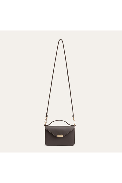 Mudo Women's Brown Envelope Flap Shoulder Bag